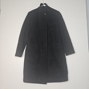 Calvin klein Women's Black Funnel Wool Overcoat size 12 Vintage
